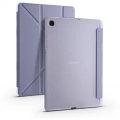 Samsung Tab A S6 Lite (P610) Tablet Kılıfı Standlı Tri Folding Kalemlikli Silikon Smart Cover - Mor