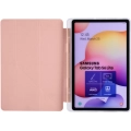 Samsung Tab A S6 Lite (P610) Tablet Kılıfı Standlı Tri Folding Kalemlikli Silikon Smart Cover - Pembe