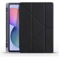 Samsung Tab A S6 Lite (P610) Tablet Kılıfı Standlı Tri Folding Kalemlikli Silikon Smart Cover - Siyah