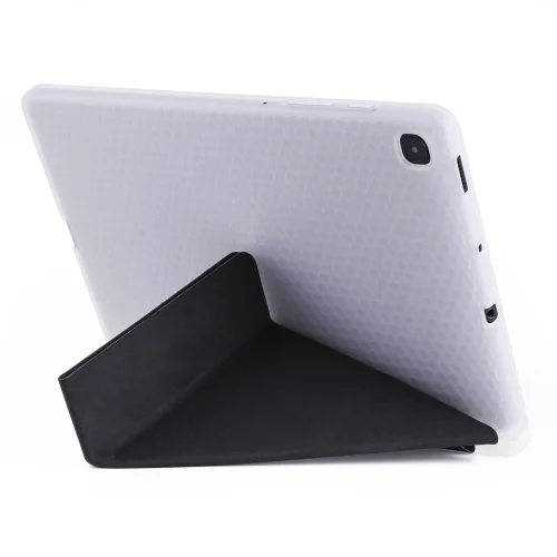 Samsung Tab A S6 Lite (P610) Tablet Kılıfı Standlı Tri Folding Kalemlikli Silikon Smart Cover - Siyah