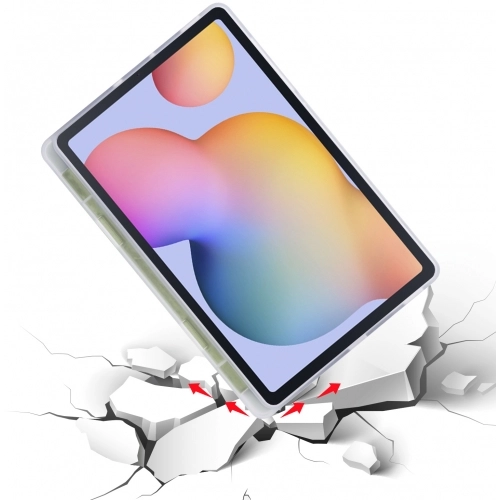 Samsung Tab A S6 Lite (P610) Tablet Kılıfı Standlı Tri Folding Kalemlikli Silikon Smart Cover - Yeşil