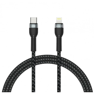 Shira Serisi Şarj Kablosu TypeC To Lightning Apple PD Kablo 480Mbps Hızlı Şarj Destekli 2 Metre - Siyah