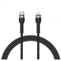 Shira Serisi Şarj Kablosu TypeC To Lightning Apple PD Kablo 480Mbps Hızlı Şarj Destekli 30cm - Siyah