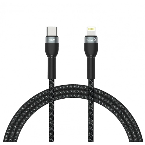 Shira Serisi Şarj Kablosu TypeC To Lightning Apple PD Kablo 480Mbps Hızlı Şarj Destekli 30cm - Siyah
