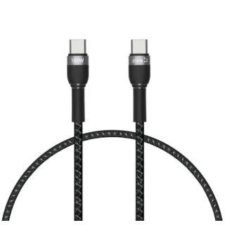 Shira Serisi Şarj Kablosu Type-C To Type-C PD Kablo 480Mbps 100W Hızlı Şarj Destekli 2 Metre - Siyah