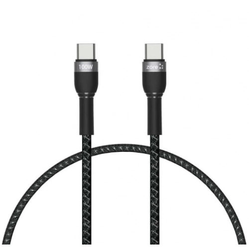 Shira Serisi Şarj Kablosu Type-C To Type-C PD Kablo 480Mbps 100W Hızlı Şarj Destekli 2 Metre - Siyah