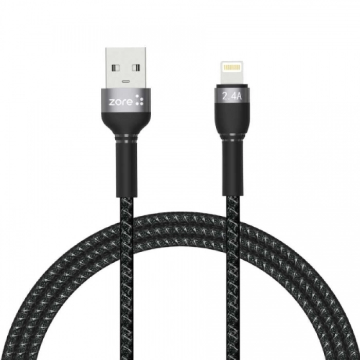 Shira Serisi Şarj Kablosu USB Apple Lightning 100 cm - Siyah