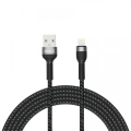 Shira Serisi Şarj Kablosu USB Apple Lightning 3 Metre - Siyah