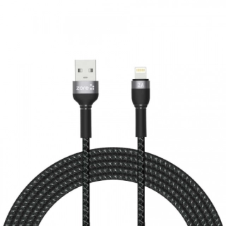 Shira Serisi Şarj Kablosu USB Apple Lightning 3 Metre - Siyah