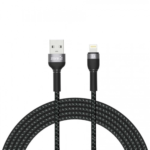 Shira Serisi Şarj Kablosu USB Apple Lightning 3 Metre - Siyah