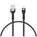 Shira Serisi Şarj Kablosu USB Apple Lightning 30 cm - Siyah