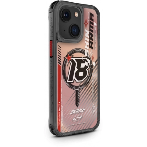 SkinArma Apple iPhone 15 (6.1) Kılıf Magsafe Şarj Özellikli Sticker Yapıştırmalı Drift Kapak - Mavi