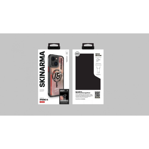 SkinArma Apple iPhone 15 (6.1) Kılıf Magsafe Şarj Özellikli Sticker Yapıştırmalı Drift Kapak - Mavi