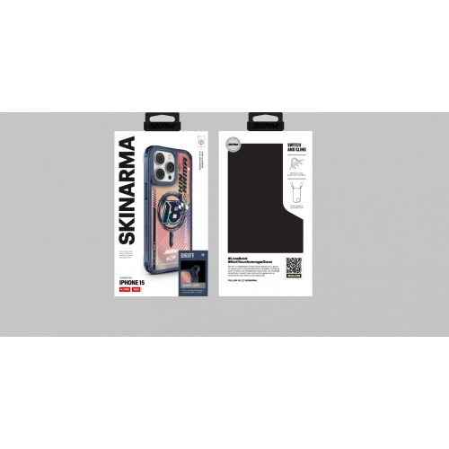 SkinArma Apple iPhone 15 Pro (6.1) Kılıf Magsafe Şarj Özellikli Sticker Yapıştırmalı Drift Kapak - Siyah