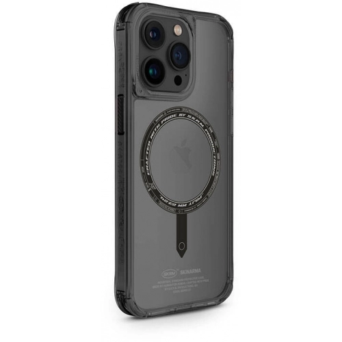 SkinArma Apple iPhone 15 Pro (6.1) Kılıf Şeffaf Magsafe Şarj Özellikli Kado Kartlıklı Saido Kapak - Mavi