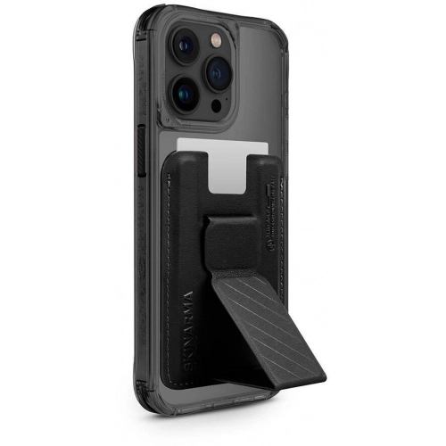 SkinArma Apple iPhone 15 Pro (6.1) Kılıf Şeffaf Magsafe Şarj Özellikli Kado Kartlıklı Saido Kapak - Mavi