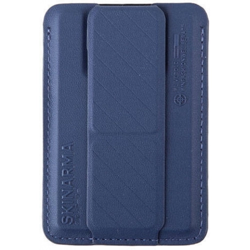 SkinArma Apple iPhone 15 Pro Max (6.7) Kılıf Şeffaf Magsafe Şarj Özellikli Kado Kartlıklı Saido Kapak - Mavi