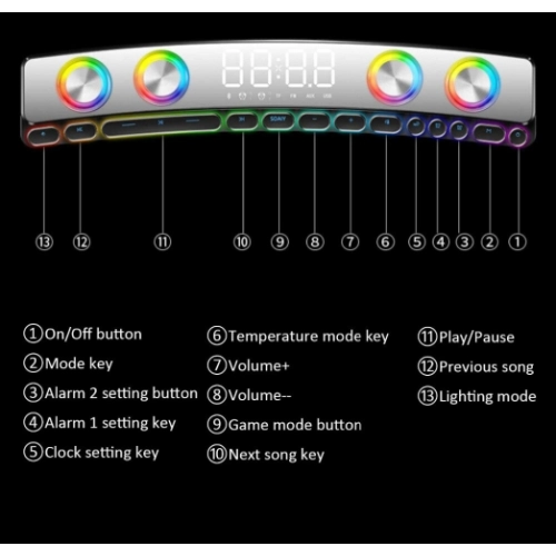 Soaiy SH39 Oyuncu Bluetooth RGB Hoparlör Gaming Speaker