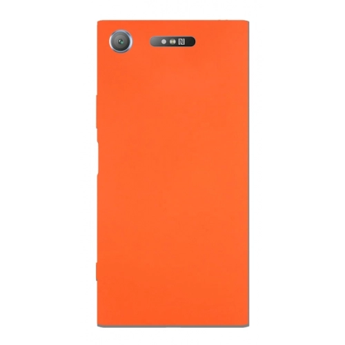 Sony Xperia XZ1 Kılıf İnce Soft Mat Renkli Esnek Silikon Kapak - Turuncu