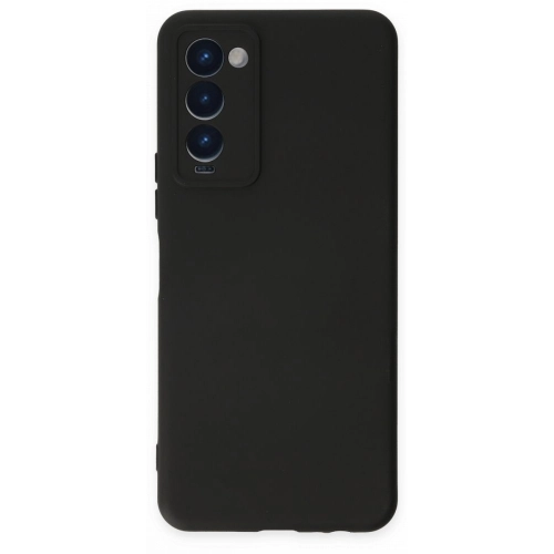 Tecno Camon 18 Kılıf İçi Kadife Mat Mara Lansman Silikon Kapak - Siyah