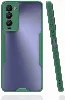 Tecno Camon 18 Kılıf Renkli Silikon Kamera Lens Korumalı Şeffaf Parfe Kapak - Yeşil