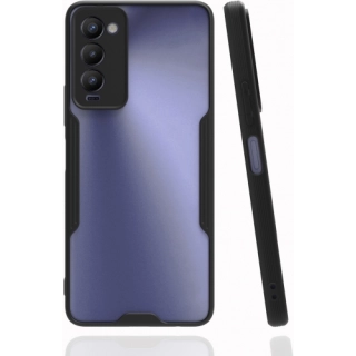 Tecno Camon 18T Kılıf Renkli Silikon Kamera Lens Korumalı Şeffaf Parfe Kapak - Siyah