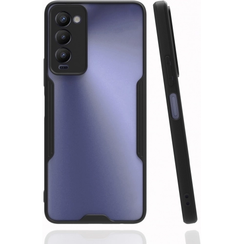 Tecno Camon 18T Kılıf Renkli Silikon Kamera Lens Korumalı Şeffaf Parfe Kapak - Siyah