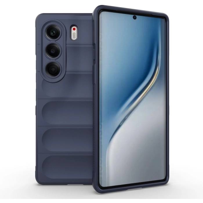 Tecno Camon 40 Pro Kılıf Esnek TPU Oyuklu Arka Yüzey Tasarımlı Zore Etnik Silikon Kapak - Lacivert