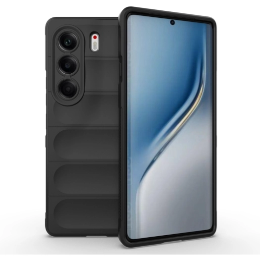 Tecno Camon 40 Pro Kılıf Esnek TPU Oyuklu Arka Yüzey Tasarımlı Zore Etnik Silikon Kapak - Siyah