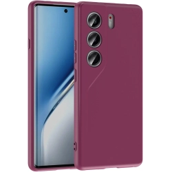 Tecno Camon 40 Pro Kılıf İçi Kadife Mat Mara Lansman Silikon Kapak  - Koyu Mor