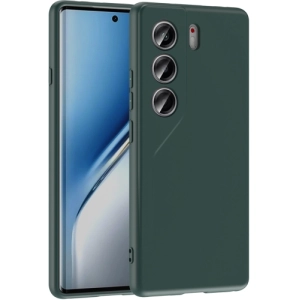 Tecno Camon 40 Pro Kılıf İçi Kadife Mat Mara Lansman Silikon Kapak  - Koyu Yeşil