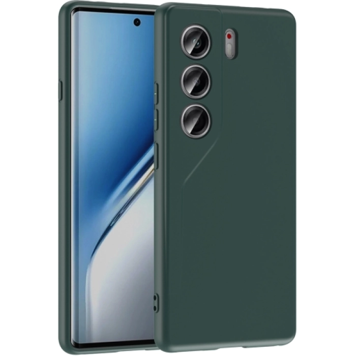 Tecno Camon 40 Pro Kılıf İçi Kadife Mat Mara Lansman Silikon Kapak  - Koyu Yeşil