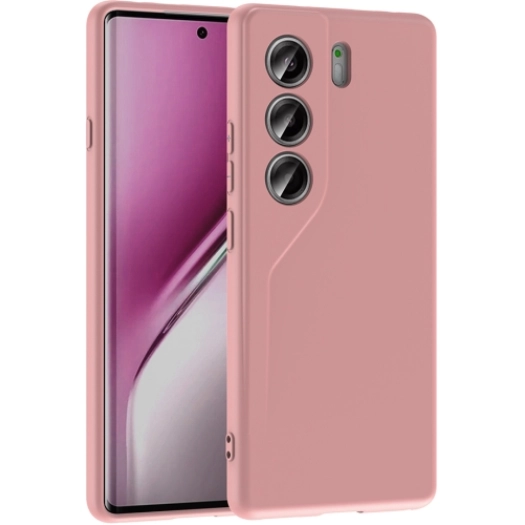 Tecno Camon 40 Pro Kılıf İçi Kadife Mat Mara Lansman Silikon Kapak  - Pembe