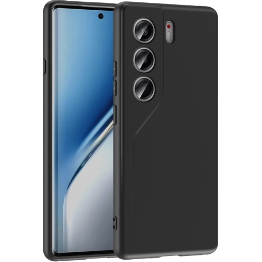 Tecno Camon 40 Pro Kılıf İçi Kadife Mat Mara Lansman Silikon Kapak  - Siyah