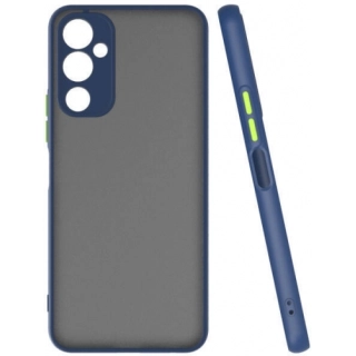 Tecno Pova 4 Kılıf Kamera Korumalı Arkası Şeffaf Mat Silikon Kapak - Lacivert