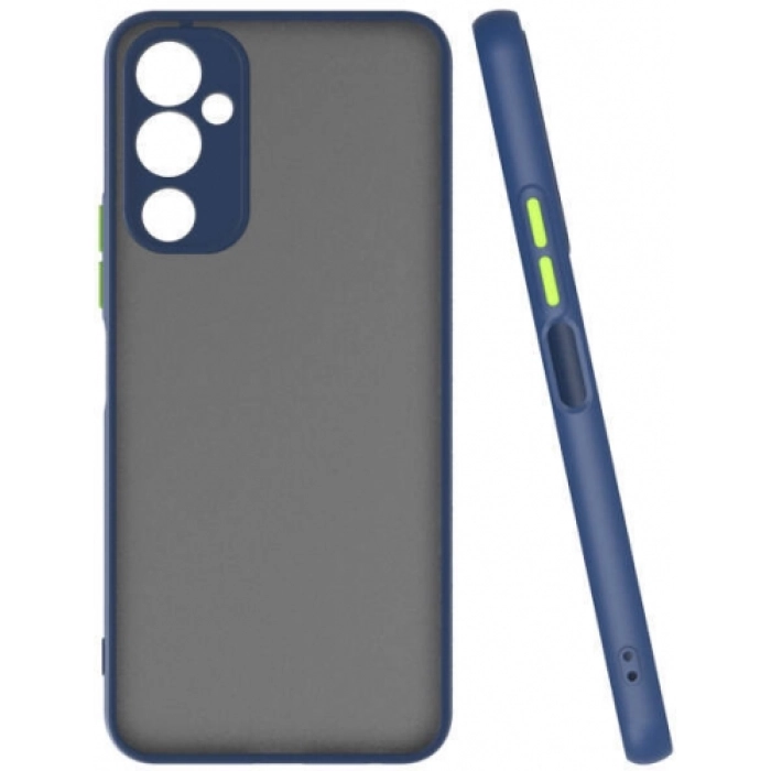 Tecno Pova Neo 2 Kılıf Kamera Korumalı Arkası Şeffaf Mat Silikon Kapak - Lacivert