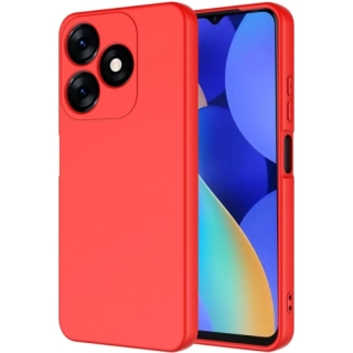 Tecno Spark 10 4G Kılıf İçi Kadife Mat Mara Lansman Silikon Kapak  - Kırmızı