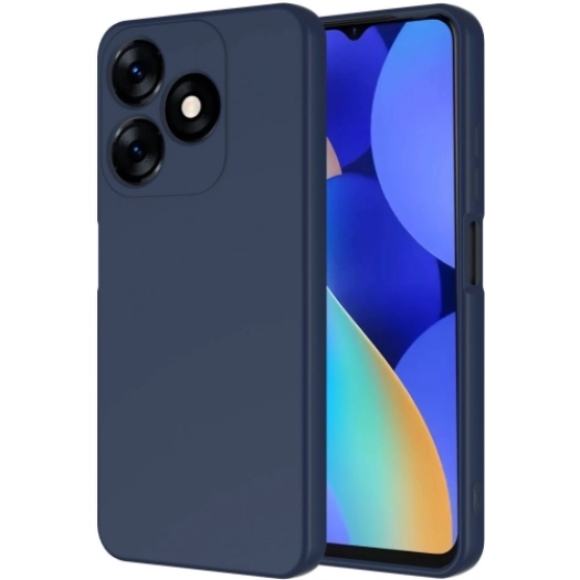 Tecno Spark 10 4G Kılıf İçi Kadife Mat Mara Lansman Silikon Kapak  - Lacivert