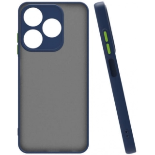 Tecno Spark 10 4G Kılıf Kamera Korumalı Arkası Şeffaf Mat Silikon Kapak - Siyah