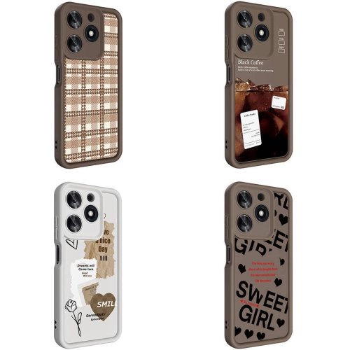 Tecno Spark 10 Pro Kılıf Kamera Korumalı Baskılı Arka Yüzey Klas Kapak - Beyaz