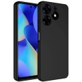 Tecno Spark 10 Pro Kılıf İçi Kadife Mat Yüzey Mara Lansman Kapak  - Siyah