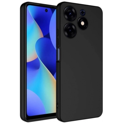 Tecno Spark 10 Pro Kılıf İçi Kadife Mat Yüzey Mara Lansman Kapak  - Siyah