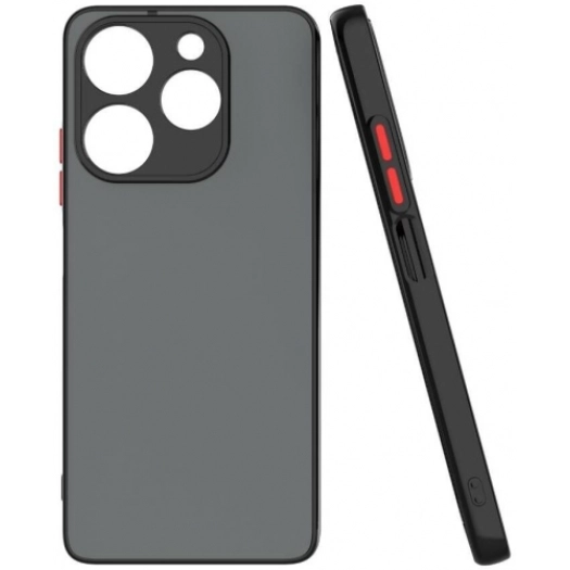 Tecno Spark 10 Pro Kılıf Kamera Korumalı Arkası Şeffaf Mat Silikon Kapak - Siyah