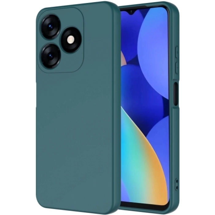 Tecno Spark 10C Kılıf İçi Kadife Mat Mara Lansman Silikon Kapak  - Koyu Yeşil