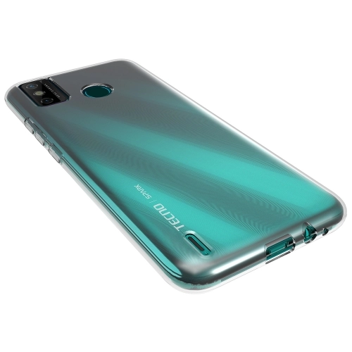 Tecno Spark 6 Go (KE5k) Kılıf Kamera Korumalı Esnek Silikon Kapak - Şeffaf
