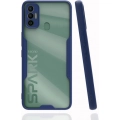 Tecno Spark 7 Kılıf Renkli Silikon Kamera Lens Korumalı Şeffaf Parfe Kapak - Lacivert