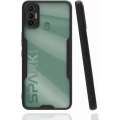 Tecno Spark 7 Kılıf Renkli Silikon Kamera Lens Korumalı Şeffaf Parfe Kapak - Siyah