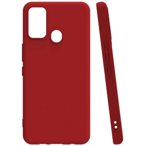 Tecno Spark 7 Kılıf Silikon Mat Esnek Kamera Korumalı Biye Kapak - Kırmızı