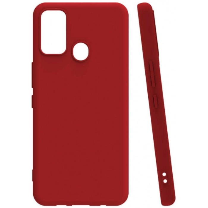 Tecno Spark 7 Kılıf Silikon Mat Esnek Kamera Korumalı Biye Kapak - Kırmızı