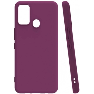 Tecno Spark 7 Kılıf Silikon Mat Esnek Kamera Korumalı Biye Kapak - Mürdüm